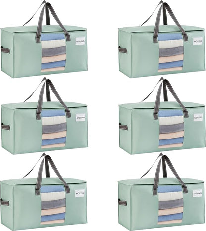 VENO 6 Pack Moving Bags, Comforter and Blanket Storage Bags by Veno