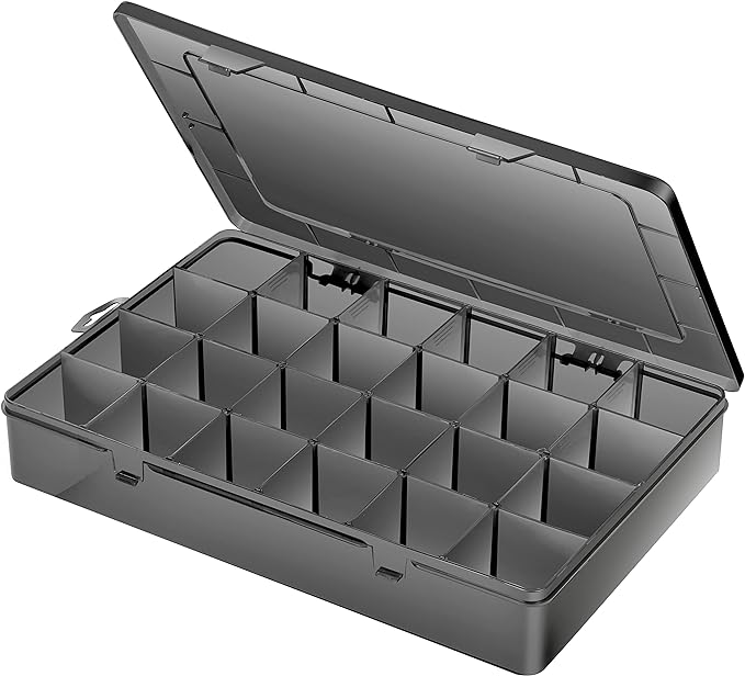 Gbivbe Large 24 Grids Plastic Organizer Box Adjustable Dividers, Art DIY Crafts by Gbivbe
