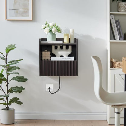 Modern Fluted Floating Nightstand Wall Mounted Set of 2- Bedside Table - Image 7
