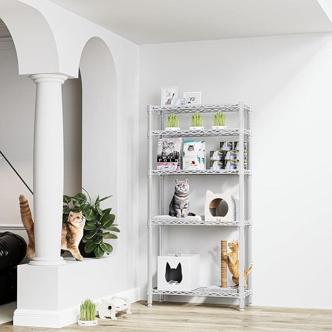 1250 lbs 5 Tier Shelf Metal Storage Shelves Wire Rack Closet Organizers - Image 2