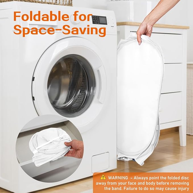 Durable Collapsible Foldable Mesh Pop Up Laundry Basket, 2 Compartments Easy to - Image 6