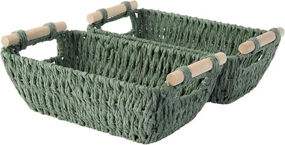 StorageWorks Round Paper Rope Woven Basket by StorageWorks