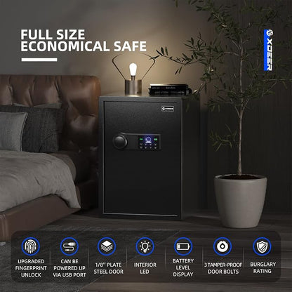 XDeer Biometric Safe Box, Quick-Access Security Safe Box - Image 3