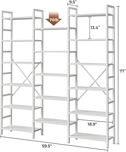 SUPERJARE Triple Bookshelf, Bookcase - Image 3
