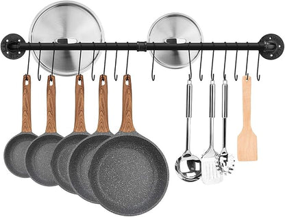 Toplife 39.4 inch Pot Rack, Kitchen Wall Mounted Detachable Pan Lid Utensils by Toplife