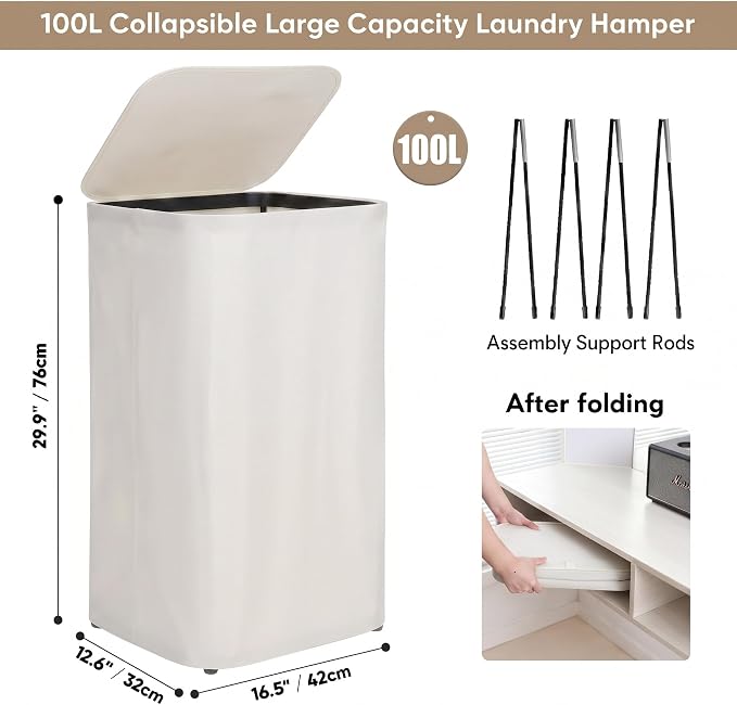 DOKEHOM 100L Laundry Hamper - Image 3