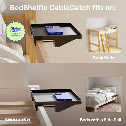 BedShelfie Bedside Shelf for Dorm Room Bunk Bed & Top Bunk, College Dorm Room - Image 4