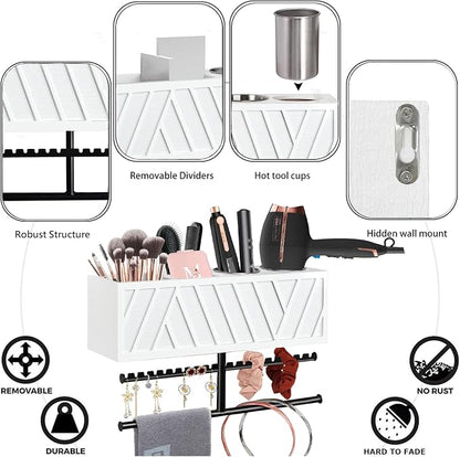 Rustic Hair Dryer Holder Wall Mounted, Hair Styling Tools & Accessories - Image 4