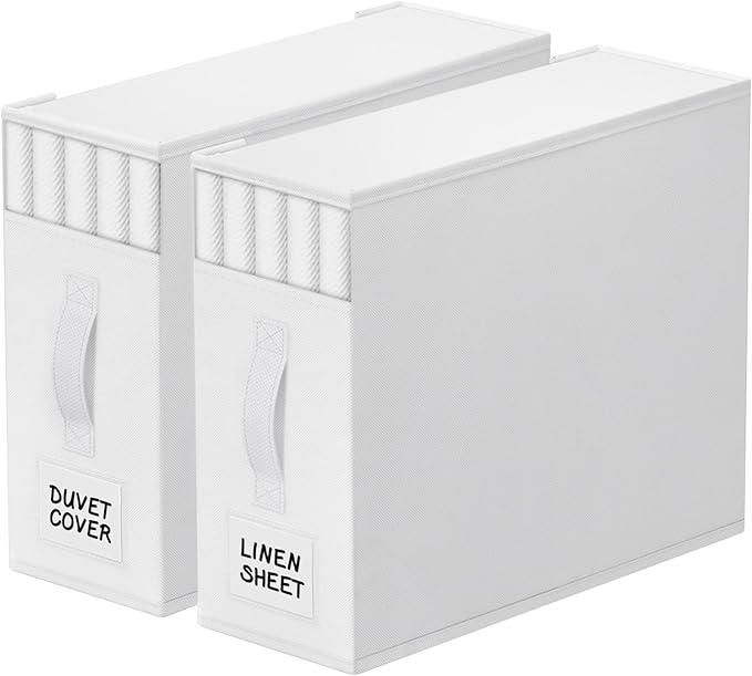 StorageTastic 2 Pack Bed Sheet Closet Organizers and Storage, Sturdy Foldable by StorageTastic