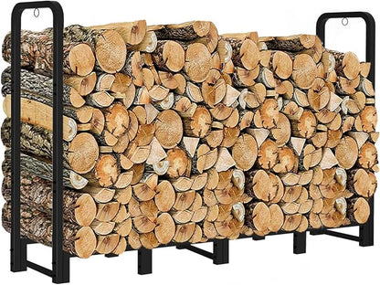 Firewood Rack Outdoor 8ft Heavy Duty Logs Holder by Artibear