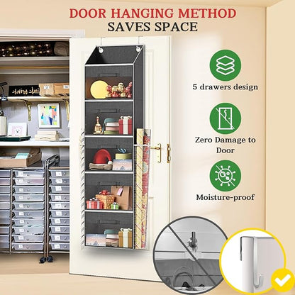 Over Door Wrapping Paper Organizer Storage - Image 4