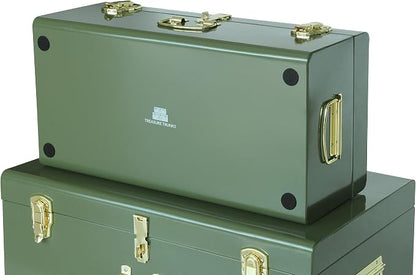 Vixdonos Metal Trunk Decorative Storage Box Set of 2 College Dorm Chest - Image 3