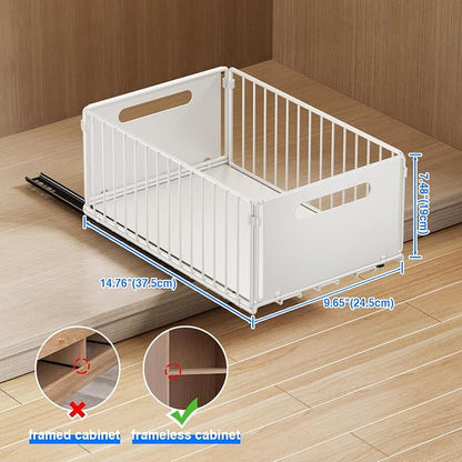 Mustorn 2 Pack Pull Out Cabinet Organizer, Slide Out Drawers - Image 2