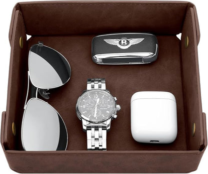 CASIRENA Father's Day Gifts Faux Leather Valet Tray Organizer by CASIRENA