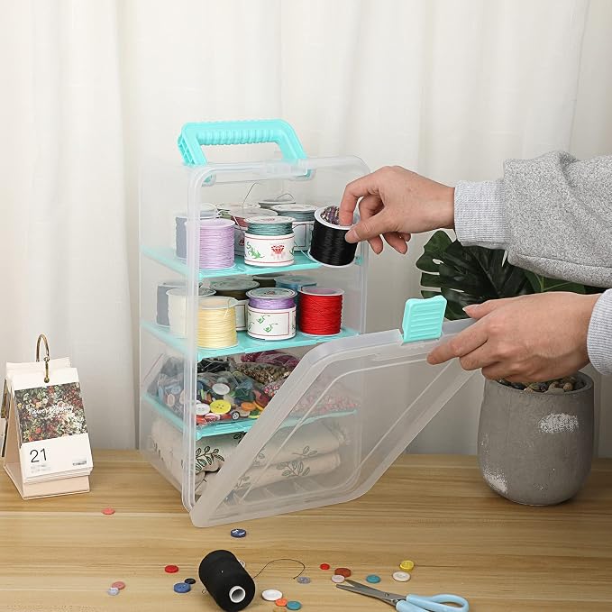 BTSKY Clear Plastic Dividing Storage Box - Image 2