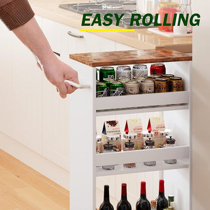 TEAMIX 4 Tier White Slim Storage Cart - Image 3