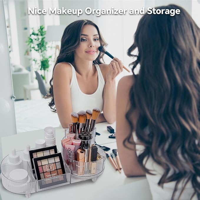 Cosmetic Makeup Storage Organizer, Countertop Makeup Perfume, Rotating Makeup - Image 5