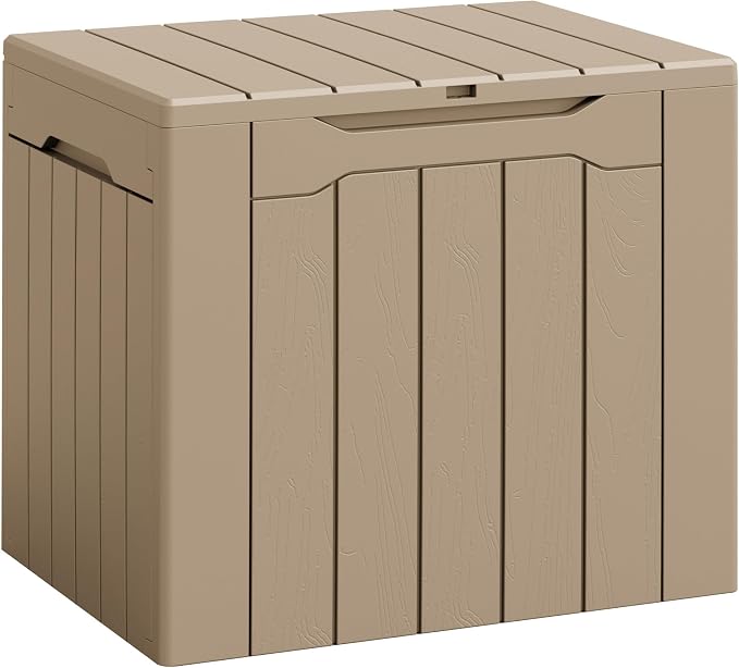 Flamaker Deck Box 30 Gallon, Waterproof Resin Small Storage Box by Flamaker