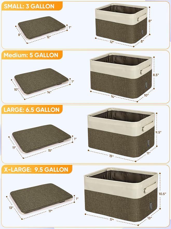 BALEINE 4 Pack Fabric Storage Bins - Image 2