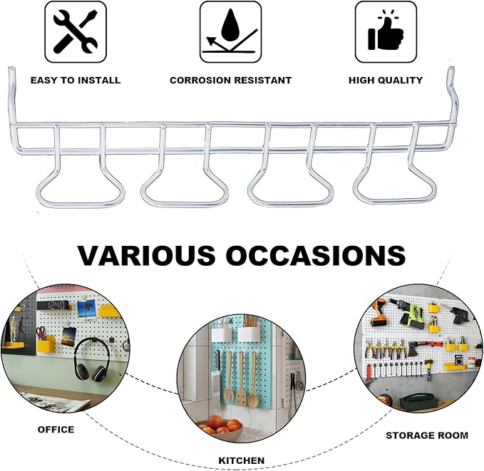 MDEOOSKY Stainless Steel Pegboard Tool Organizer Set, Heavy Duty Screwdriver & - Image 4