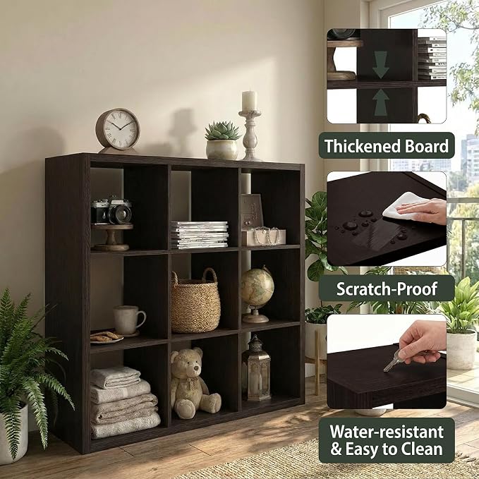 WannabeMyself【2026 Wooden Thick Frame】 9 Cube Storage Organizer - Image 3