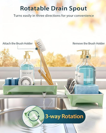 Ceramic-Look Sink Caddy, Rustproof Sponge Holder - Image 7