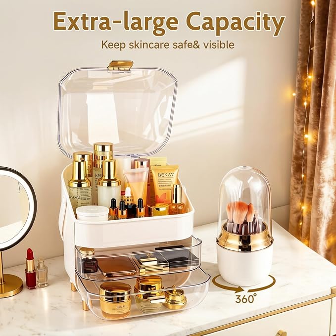 Makeup Organizer with Drawers-Cosmetic Display Case - Image 2