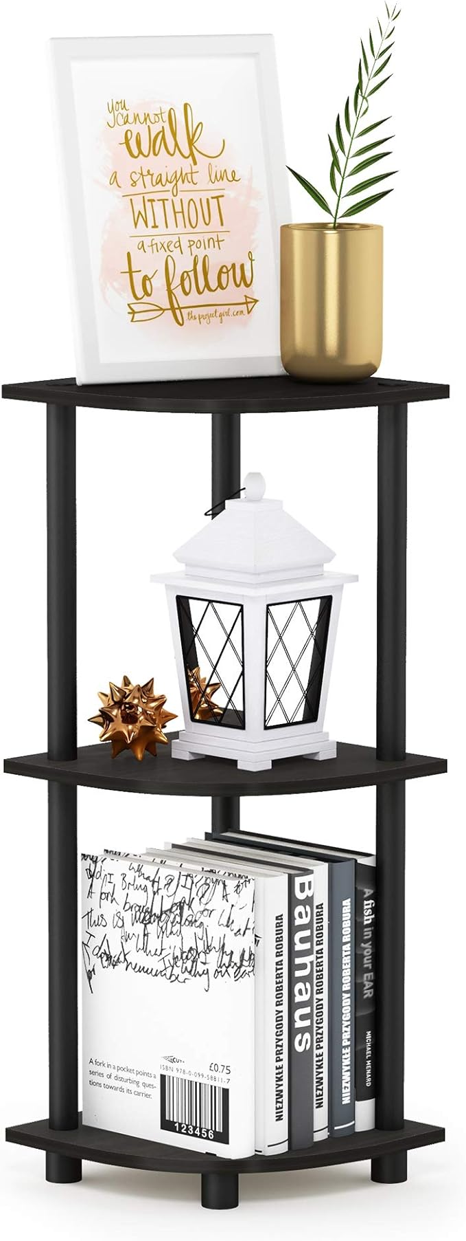 Furinno TURN-N-TUBE Corner Shelf, 3-Tier Corner Bookshelf, Display Storage by Furinno-FitsYourSpaceFitsYourBudget