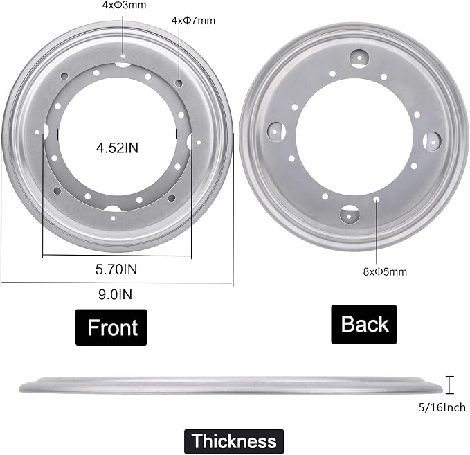 9" Round Lazy Susan Turntable Bearing Plate 5/16”Thick Lazy Susan Hardware - Image 2
