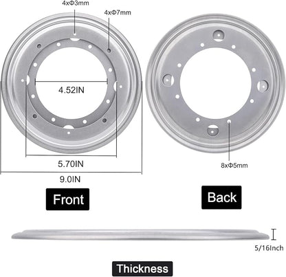 9" Round Lazy Susan Turntable Bearing Plate 5/16”Thick Lazy Susan Hardware - Image 2