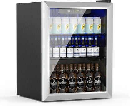 1.6 Cubic Feet Mini Fridge, 70 Can Freestanding Beverage Refrigerator by Erivess