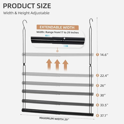 STORAGE MANIAC Hanging Closet Rod, Adjustable Width and Height Closet Hanging - Image 2