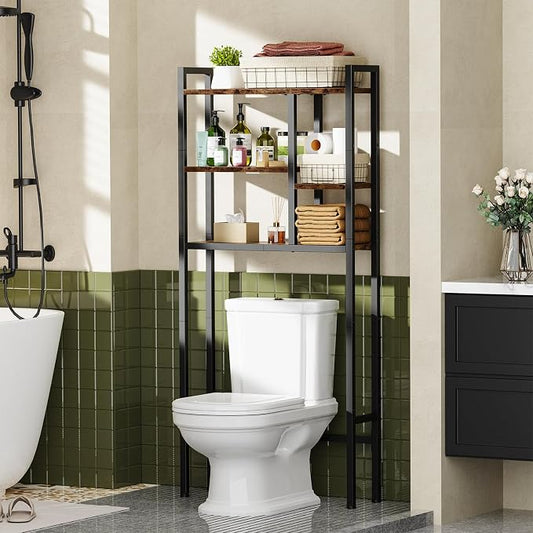 Asgolion Over-The-Toilet Storage Rack, 3-Tier Bathroom Shelves Over Toilet | by Asgolion