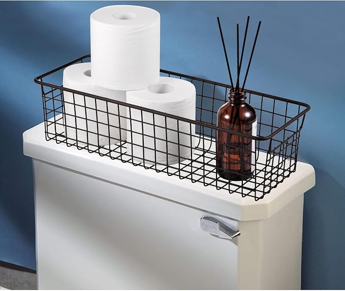SheeChung Wire Storage Baskets, Metal Toilet Paper Basket Holder, Bronze | 2 - Image 2