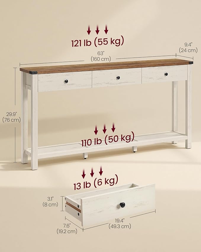 VASAGLE LIRY Collection Narrow Console Table - Image 2