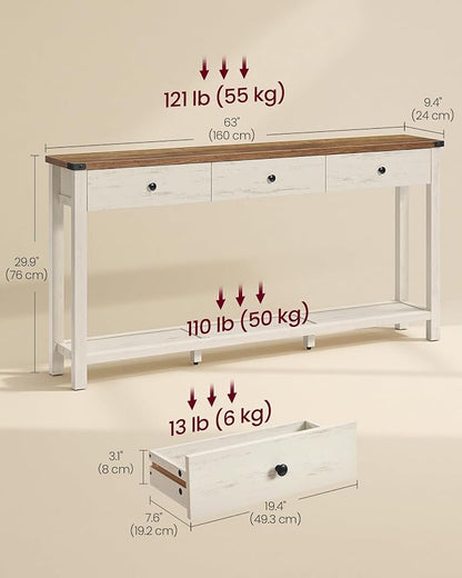 VASAGLE LIRY Collection Narrow Console Table - Image 2