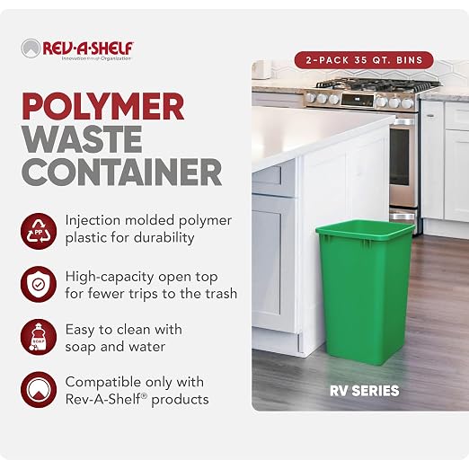 Rev-A-Shelf 35 qt Polymer Replacement Waste Container - Image 2