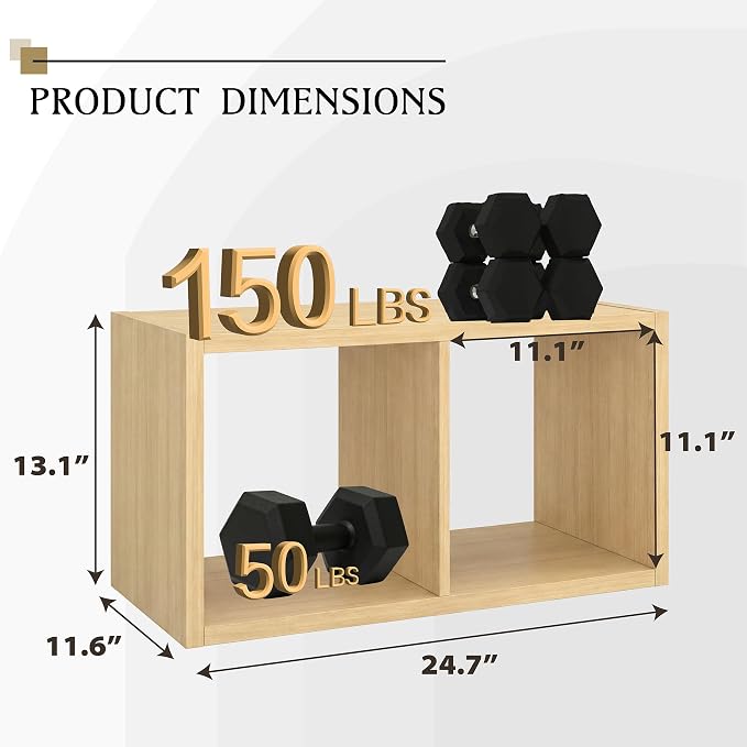 WannabeMyself【2026 Wooden Thick Frame】 2 Cube Storage Organizer - Image 2