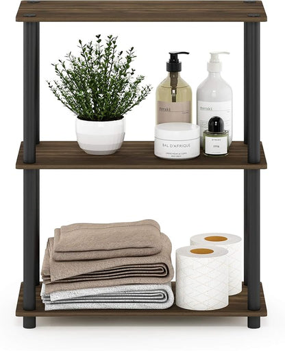 Furinno TURN-N-TUBE Storage Shelves, 3-Tier Book Shelf, Corner Shelf, Toolless - Image 3