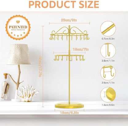 iDavosic.ly 2 Tier Rotating Necklace Holder Organizer - Image 2