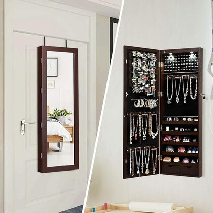 Giantex Jewelry Armoire Wall Door Mounted, Lockable Jewelry Cabinet - Image 2