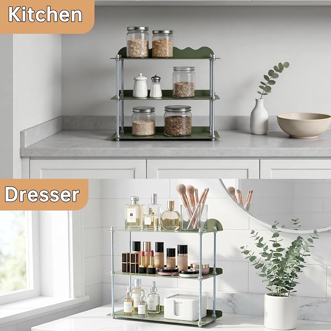 Adjustable Height Bathroom Countertop Organizer, Countertop Shelf | 3-Tier - Image 8