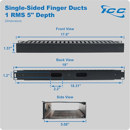 ICC 1U Finger Duct Cable Manager Panel - Image 7