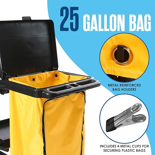 Houseables Cleaning Cart, Janitorial Cart, Cleaning Caddy - Image 4