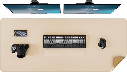 DAWNTREES Dual Sided Desk Mat, Leather Desk Pad, 47.2''x15.8'', Cork Desk Mat by PremiumDeskPadatDawnTrees