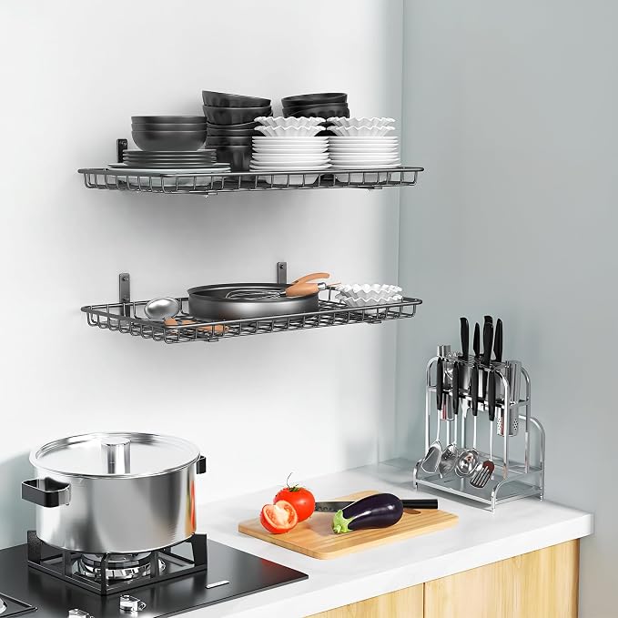 WALMANN 12x24 inch Wall Shelves, Wall-Mounted Storage Shelf - Image 7