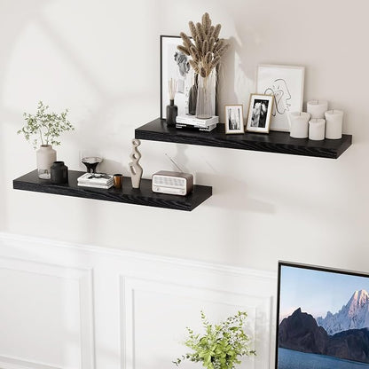 Fun Memories 36 Inch Floating Shelves Black, 9.3 Deep Floating Shelf - Image 2