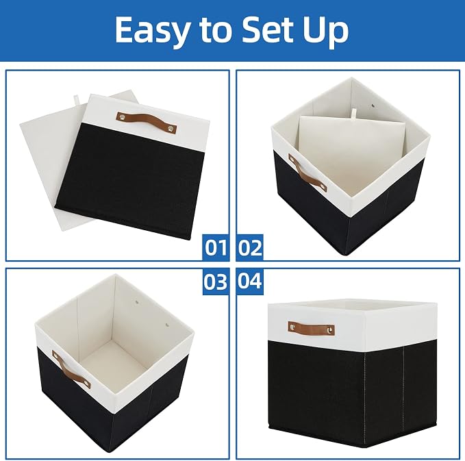 Temary Fabric Storage Bin 4 Pack Cube Storage Bin - Image 7