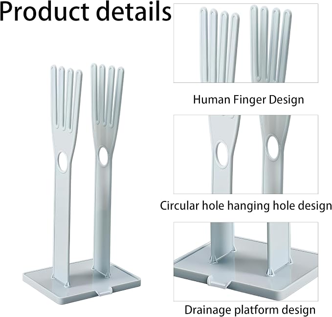 Kitchen Glove Holder Stand Dryer Rack Reusable Plastic Mitten Drying Organizer - Image 3