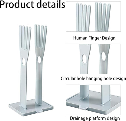 Kitchen Glove Holder Stand Dryer Rack Reusable Plastic Mitten Drying Organizer - Image 3